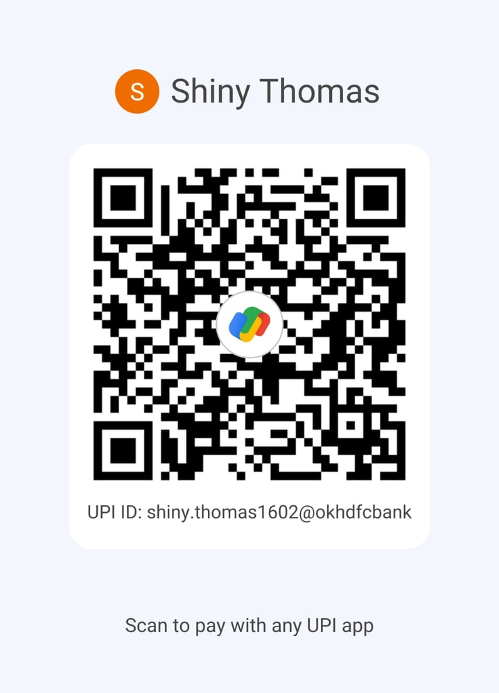 Shiny Thomas को भुगतान करने के लिए UPI QR कोड